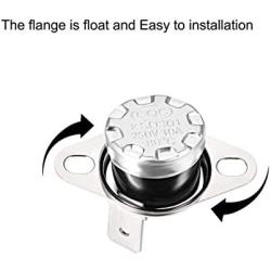 uxcell KSD301 Thermostat 80°C/176°F 10A Normally Open N.O Adjust Snap Disc Temperature Switch for Microwave Oven Coffee Maker 2pcs
