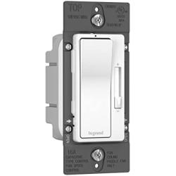 Legrand radiant 1.6A Fan Speed Control Light Switch White, RHDH163PWCCV6
