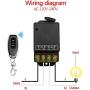 RODOT 433MHz 30A Relay Wireless Remote Control Switch, AC 110V 120V 240V Relay RF Remote Control Light Switches for Pump Security Systems etc with 328ft Long Range(Black)
