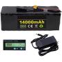 36V 14Ah E-Bike Lithium Battery, Ideal for 50W-500W Motors, with Charger and Voltage Capacity Display, Built-in BMS,T