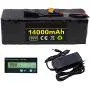 36V 14Ah E-Bike Lithium Battery, Ideal for 50W-500W Motors, with Charger and Voltage Capacity Display, Built-in BMS,T