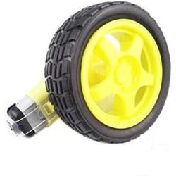 Yosoo Smart Car Robot Tire Wheel with DC 3-6v Gear Motor for Arduino DIY Robot(Pack of 4)