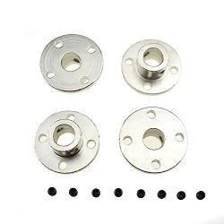 Hahiyo 10mm Inner Diameter Flange Coupling Connector with Set Screws Lock Sturdy Solid Cut Clean Rigid Guide Coupler Quality Carbon Steel Bright Finish 4 Sets for Stepper Motor Shaft Robotics