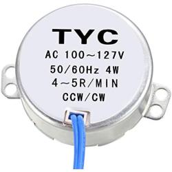 uxcell Synchronous Motor AC 100-127V 4-5RPM 50-60Hz CCW/CW 4W Turntable Gear Box for Microwave Oven