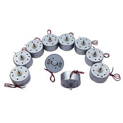 Bemonoc 10Pcs Micro DIY Toys Motor Type 300 1.5V-9V High Speed DC Motor for Solar Panel Wind Turbine Generator