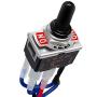 TWTADE Waterproof Momentary Reverse Polarity Switch 12V 10 Amps DC Motor Control 6 Pin 3 Position (ON)/Off/(ON) Metal DPDT Toggle Switch with Waterproof Boot Cap and 21mm Terminal Wires E-TEN-223-DMX