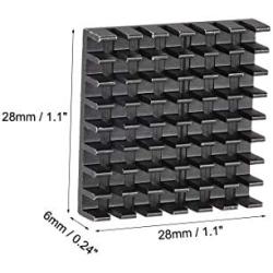 uxcell Electronic Radiators Heatsink for MOS GPU IC Chip Black 28 x 28 x 6 mm 10pcs