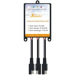 Sunway Solar Panels Charge Controller 12V Battery Regulator 7A for Safe Protection of 12Volt Solar Power Battery Charger, Solar Trickle Charger & Maintainer and Solar Powered System Kit