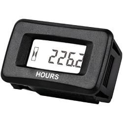 HonorMeet Digital LCD AC/DC Hour Counter, Volt.5V to 277V,Hours Accumulate for Maintenance,Used for Lawn Mower Generator Compressor ATV Outboard Motor Golf Cart Forklift Snowblower.… (REC)