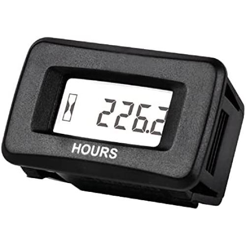 HonorMeet Digital LCD AC/DC Hour Counter, Volt.5V to 277V,Hours Accumulate for Maintenance,Used for Lawn Mower Generator Compressor ATV Outboard Motor Golf Cart Forklift Snowblower.… (REC)