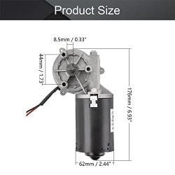 Fielect DC 24V 100RPM Reversible Worm Geared Motor High Torque Electric Gear Motor Turbine Worm Gear Box Reduction Motor, Left Shaft GW6280