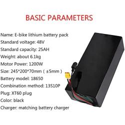 Wnicek 48V E-Bike Lithium Battery 10Ah-25Ah Battery Pack for 250W 350W 500W 750W 800W 1000W 1200W Motors for Electric Cars Electric Tricycles Electric Scooters with Charger