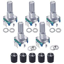 Taiss Stepper Motor Driver DM542 CNC Stepper Driver Controller + 5PCS Rotary Encoder Switch Push Button EC11 360 Degree 5 Pins 20 Detents Points Digital Potentiometer