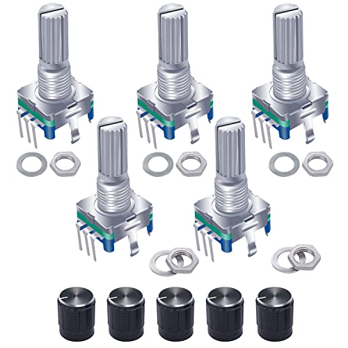 Taiss Stepper Motor Driver DM542 CNC Stepper Driver Controller + 5PCS Rotary Encoder Switch Push Button EC11 360 Degree 5 Pins 20 Detents Points Digital Potentiometer