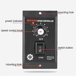 400W AC 220V Motor Speed Controller,Motor Speed Pinpoint Regulator Controller Forward & Backward for Packaging, Printing, Food, Electronics, Instrumentation,Clothing Industry Production Line