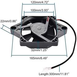 GOOFIT 12V DC Square Radiator Cooling Fan for Motorcycles