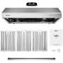 BV Range Hoods 30 Inches Under Cabinet| Double Motor and Extra High Power| Stainless Steel Kitchen Hood with LED Lights| Dishwasher Safe Baffle Filters| Ducted Kitchen Exhaust Hood (30 Inch/RH-01)