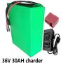 Jieoto 36V 30Ah Electric Bicycle Lithium Battery, E-Bike Lithium Battery Pack with BMS and Charger, for 350W 500W 800W Electric Bicycle/Scooter Motor