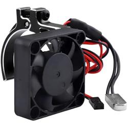 AllinRC Aluminum Heat Sink Cooling Fan with Thermal Sensor Clamp Heatsink for 42mm Diameter Motors fit 4268 4274 Brushless Motor (Black)