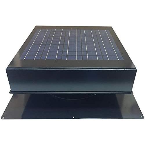 20-Watt Solar Attic Fan (Grey) with Thermostat / Humidistat (20 x 20 x 11 IN) - Brushless Motor – Hail and Weather Resistant Solar Vent Fan – Solar Powered Attic Fan for Homes - by Remington Solar