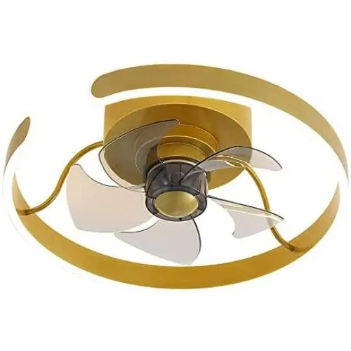 Ventilateur de plafond avec lumière et télécommande, Ventilateur moderne avec 3 pales invisibles, Moteur DC sans bruit réversible pour chambre/salon/bureau/cuisine/véranda (Or) Ventilateur de plafond avec lumière et télécommande, Ventilateur moderne avec 3 pales invisibles, Moteur DC sans bruit réversible pour chambre/salon/bureau/cuisine/véranda (Or)