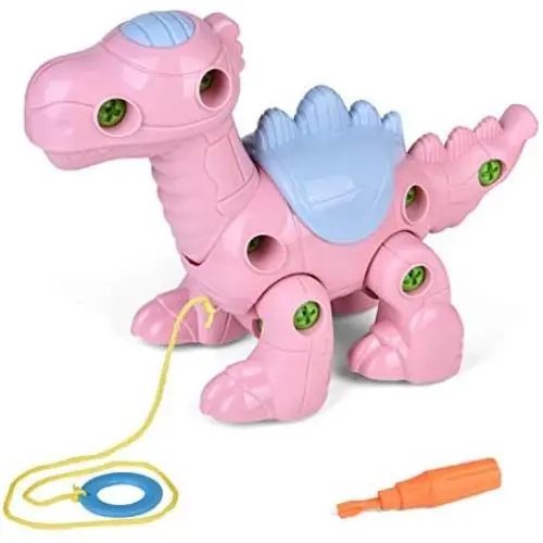 FUN LITTLE TOYS Take Apart Dinosaur Toys for Kids, Baby Pull Along Assembling Building Dino Toy with Tools, Educational Learning Toys Christmas Birthday Gifts for Boys and Girls