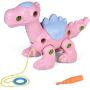 FUN LITTLE TOYS Take Apart Dinosaur Toys for Kids, Baby Pull Along Assembling Building Dino Toy with Tools, Educational Learning Toys Christmas Birthday Gifts for Boys and Girls
