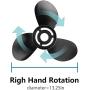 Qiclear 13 1/4 x17 | 48-77344A45 Upgrade OEM Aluminum Outboard Propeller fit Mercury Motos 60 75 90 100 115 hp,15 Spline Tooth. Hub Kits Included,13.25 x 17 p, RH