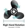 Qiclear 13 1/4 x17 | 48-77344A45 Upgrade OEM Aluminum Outboard Propeller fit Mercury Motos 60 75 90 100 115 hp,15 Spline Tooth. Hub Kits Included,13.25 x 17 p, RH
