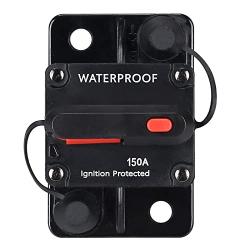 150 Amp Waterproof Circuit Breaker,with Manual Reset,12V-48V DC, for Car Marine Trolling Motors Boat ATV Manual Power Protect for Audio System Fuse