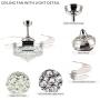 NOXARTE 42 Inch Crystal Chandelier Fan with Lights and Remote Control Modern Retractable Blades Ceiling Fan LED Dimmable Fandelier for Dining Room Bedroom Kitchen Island