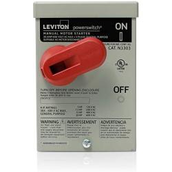 Leviton N3303-DS 30 Amp, 600 Volt, Toggle In Type 3R Enclosure Three-Pole, Industrial Grade, Grounded To Enclosure, Gray