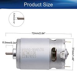 Heyiarbeit RS-550 18V DC Motor Round Shaft 20500RPM High Power Torque for Electronic Projects, Drills, Robots, RC Vehicals, Remote Controlled Cars/Robot, Saw Repair/Replacement Engine