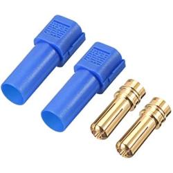 uxcell 6mm Bullets Connector Gold Plated EC5 Connector Plugs RC LIPO Battery ESC Motor DIY Parts Blue Male 6Sets