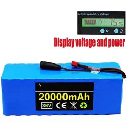 Jieoto 36V E-Bike Battery Pack 20000Mah Lithium-Ion Battery Electric Bike Scooter Battery Pack Electric Bicycle Battery for 500W 350W 250W 200W Motor with BMS and Charger