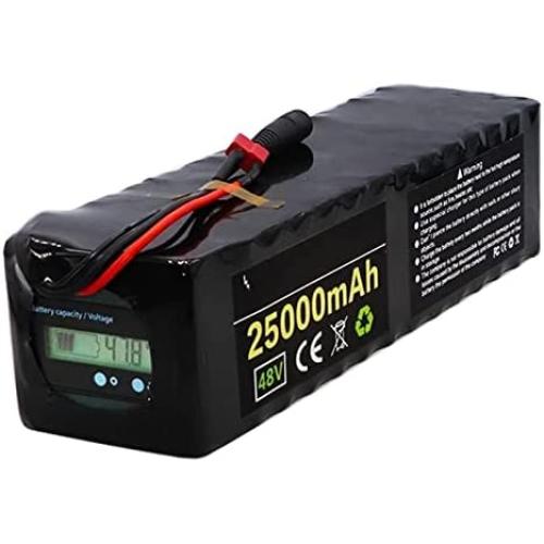 Jieoto 48V 20Ah 25Ah Ebike Battery Electric Bike Lithium-ion Battery Pack Built-in BMS and Electicity Display Fit for 1000W 750W 500W 350W 250W 200W Bike Motor (with Charger)
