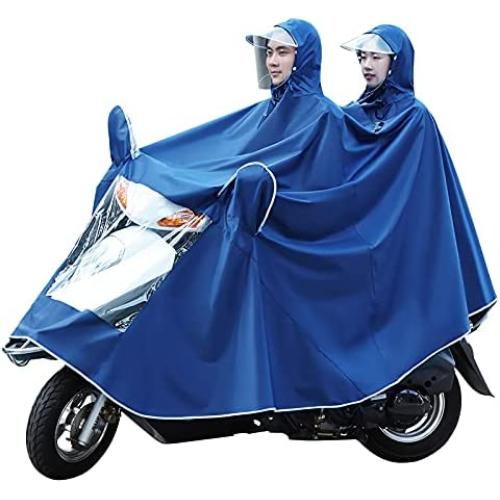 Ibluelover Unisex Double Bike/Ebike/Motorcycle/Scooter Cycling Jacket Poncho Raincoat Cape