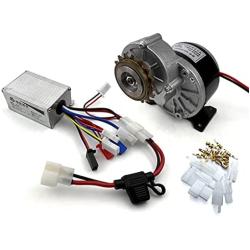 L-faster Freewheel 250W Electric Bicycle Gear Motor with 16 Teeth Flywheel Gear and Electric Brush Controller with Fuse Cable