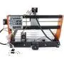 2 in 1 CNC 3018 Pro with 10W 10000mW Module GRBL Control DIY Mini CNC Router Kit 3 Axis Desktop Acrylic PVC PCB Wood Milling Engraving Machine with Offline Controller Limit Switches Emergency Stop