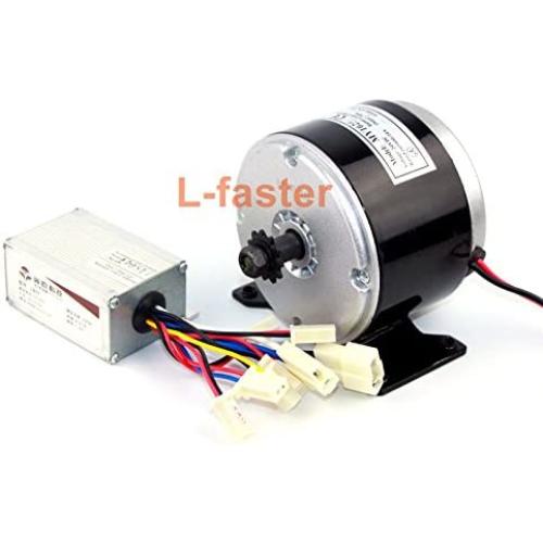 L-faster 24V 250W Electric High Speed DC Motor with Controller Electric Mini Scooter Brushed Motor and Regulator Belt Drive Motor Kit