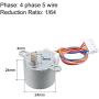 uxcell 2PCS 24BYJ48 DC 5V Reduction Stepper Motor Micro Reducer Motor 4-Phase 5-Wire 1/64 Reduction Ratio