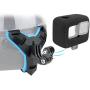 YALLSAME Helmet Mount with Windshield for GoPro Hero 10 9 Go Pro Motorcycle Strap Chin Rhino Attachment Full Face Helmet Mount Accessories for GoPro 9 10 Black Ideal for Racing Skiing High-Speed Sport