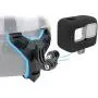 YALLSAME Helmet Mount with Windshield for GoPro Hero 10 9 Go Pro Motorcycle Strap Chin Rhino Attachment Full Face Helmet Mount Accessories for GoPro 9 10 Black Ideal for Racing Skiing High-Speed Sport