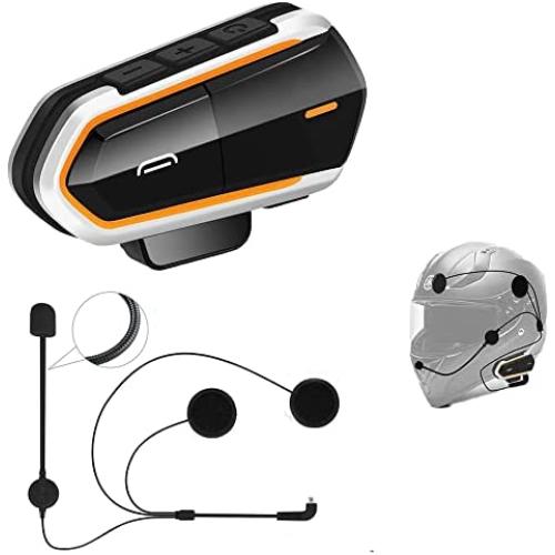 Motorcycle Bluetooth Headset, Helmet Communication System, Motorcycle Walkie-Talkie Helmet Intercom Heaphones with Mic/Automatic Answer/HD Music (intercom-BE6)