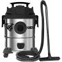 BIDZ 5 Gallon, Powerful 5 Peak HP Motor, 63.5 Water Lift Suction Power, Heavy-Duty Stainless Steel Semi- Commercial Shop Vacuum System, Commercial Grade 8FT Hose