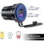 GemCoo USB C 12V USB Port, PD 30W USB C Car Chargerand QC 3.0 12V USB Charger 12V/24V Car Power Outlet Socket with ON/Off Switch Waterproof Power Delivery for Motorcycle Marine Boat RV ATV
