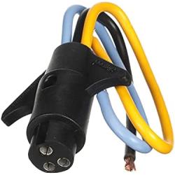 attwood 7647-7 Heavy-Duty Trolling Motor Connector, Male Plug, Motor Side, 6-Inch Harness with Butt Connectors, 10-Gauge Wire, One Size (7647-5)