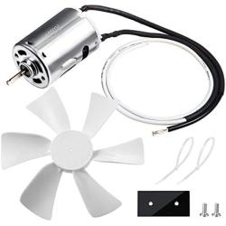 6 inch RV Vent Fan, 12V D-Shaft RV Fan Motor with White Fan Blade, RV Exhaust Fan with 2 Screws 2 Zip Ties and Template for mounting, Replacement Parts for RV Roof Celling Bathroom Exhaust