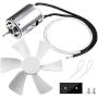 6 inch RV Vent Fan, 12V D-Shaft RV Fan Motor with White Fan Blade, RV Exhaust Fan with 2 Screws 2 Zip Ties and Template for mounting, Replacement Parts for RV Roof Celling Bathroom Exhaust
