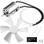 6 inch RV Vent Fan, 12V D-Shaft RV Fan Motor with White Fan Blade, RV Exhaust Fan with 2 Screws 2 Zip Ties and Template for mounting, Replacement Parts for RV Roof Celling Bathroom Exhaust